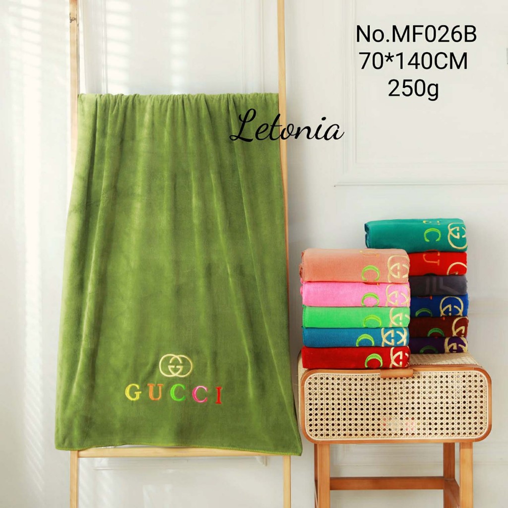 handuk polos gucci berkualitas impor yang halus meresap air tidak luntur handuk mandi dewasa dan ana