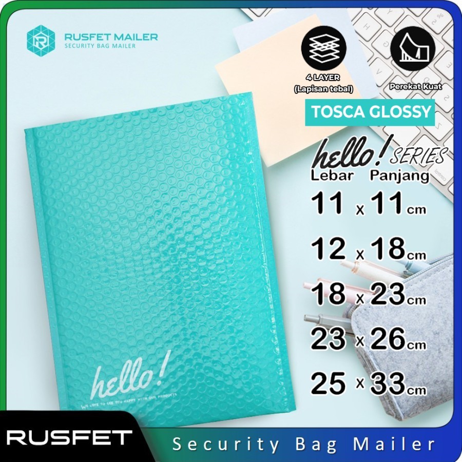 Amplop Bubble Mailer Rusfet Premium Harga Satuan Murah Tosca Glossy