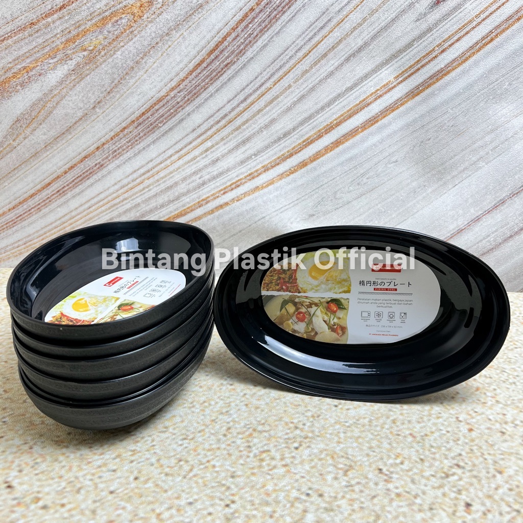 (3 & 6 PCS) PIRING LODOR JAPAN SERIES | LODOR BAHAN PLASTIK TEBAL WARNA HITAM | PIRING SAJI BENTUK L
