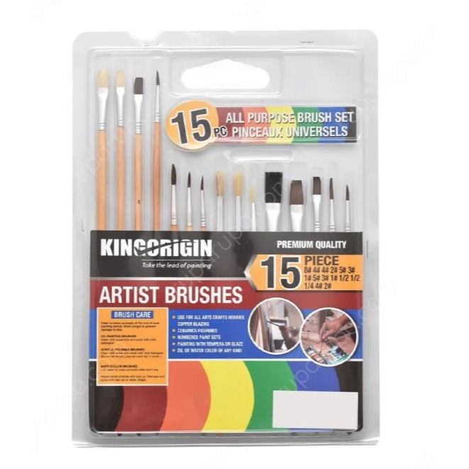 

Kingorigin Set Kuas Cat Lukis 15 Pcs