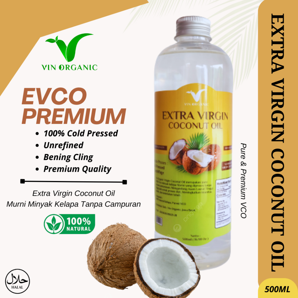 

VIN EXTRA VIRGIN COCONUT OIL | MINYAK KELAPA MURNI VCO | VIRGIN COCONUT OIL | MINYAK KELAPA EVCO - 500ML