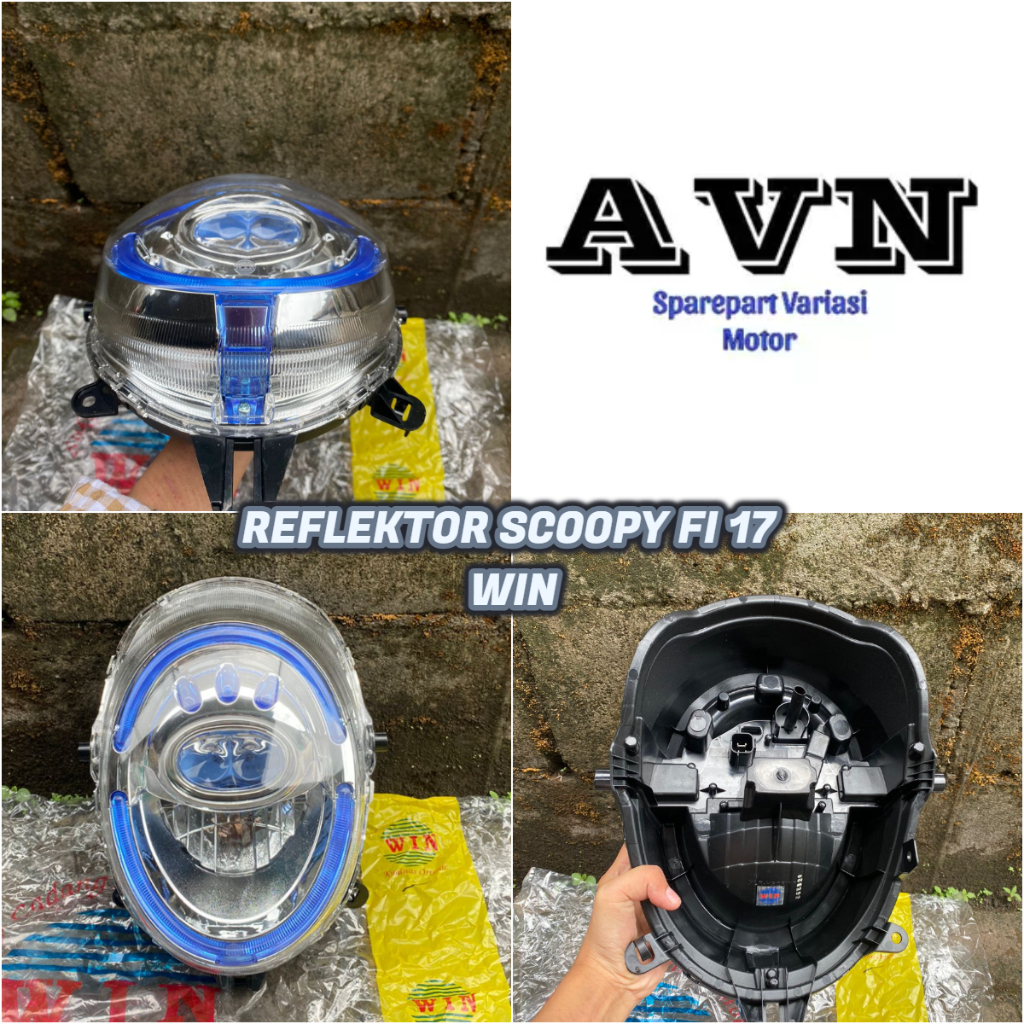 LAMPU DEPAN SCOOPY/REFLEKTOR SCOOPY FI 2017 -2019 WIN || REFLEKTOR SCOOPY FI 17 MERK WIN