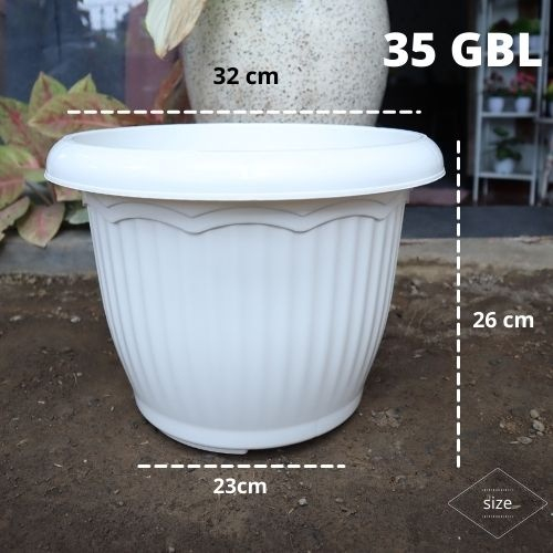 Pot Bunga Plastik Besar 35 GBL Cemara
