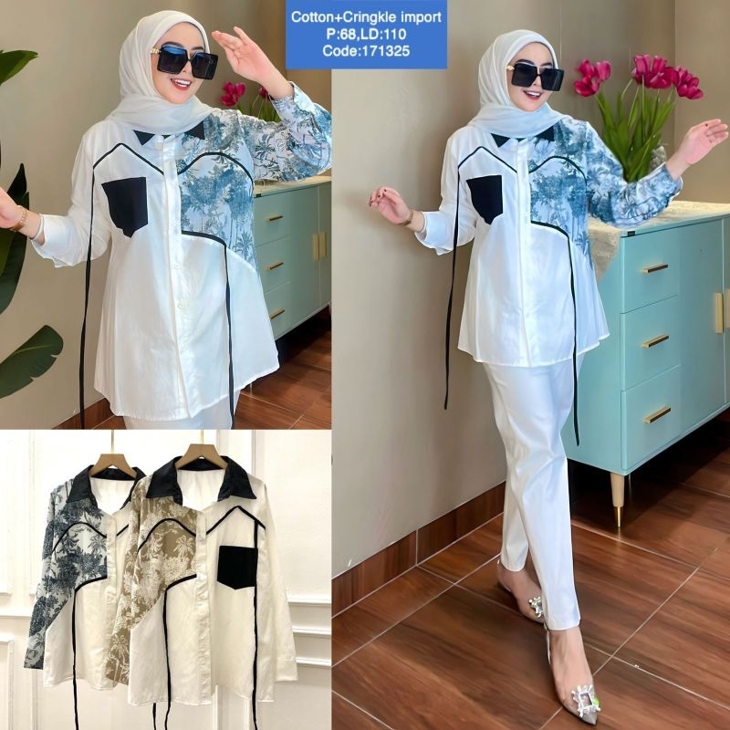 blouse wanita import | blouse katun mix crinkle