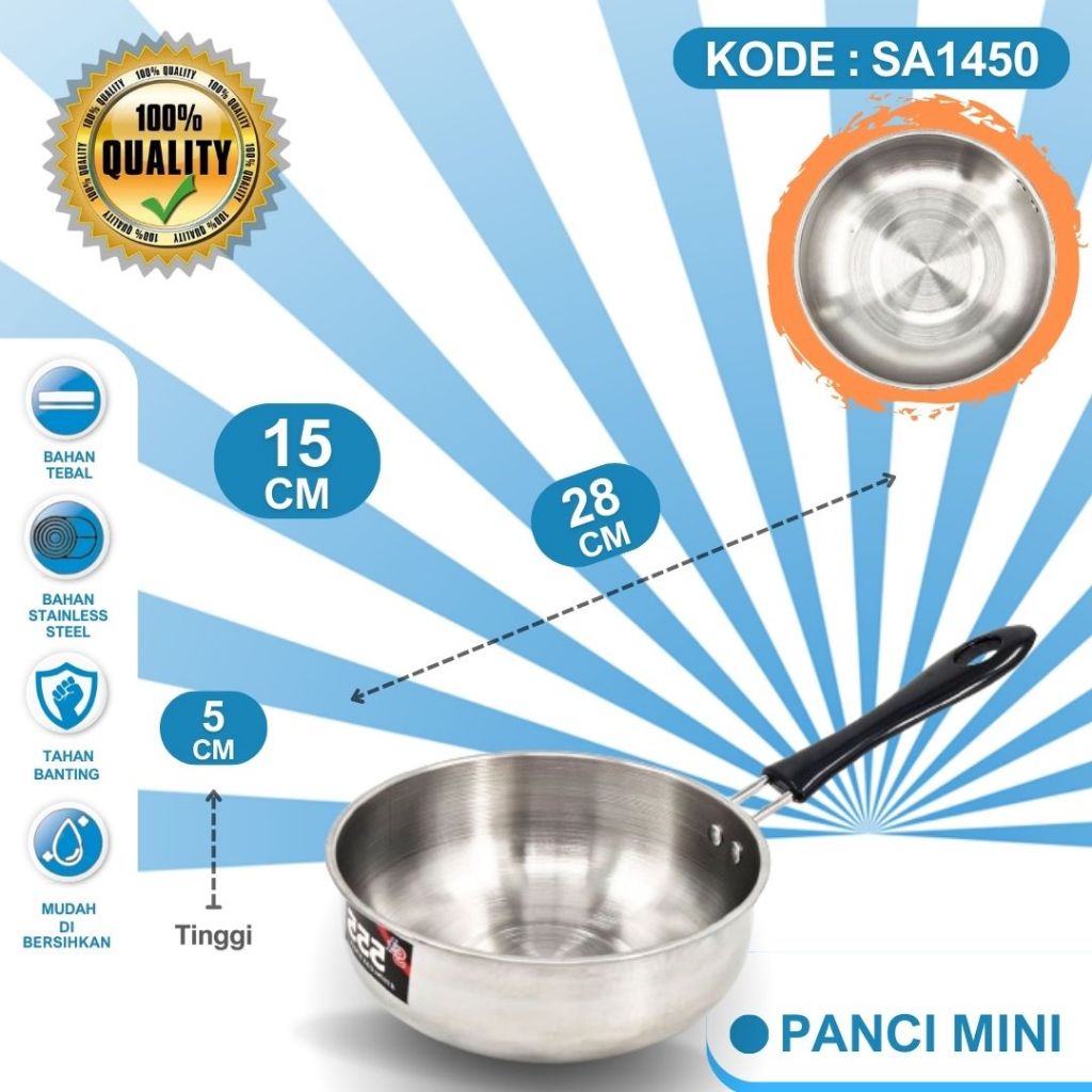 PANCI MINI PANCI SUSU PANCI MIE PANCI KOS KECIL BAHAN STAINLESS GAGANG ANTI PANAS