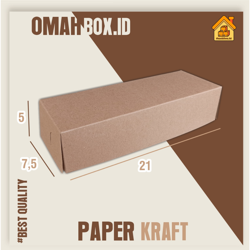 

kemasan kraft 21x7,5x5 cm | Box Donat | laminasi Bagian dalam | box food | Craft eco | Box Makanan | Box donat