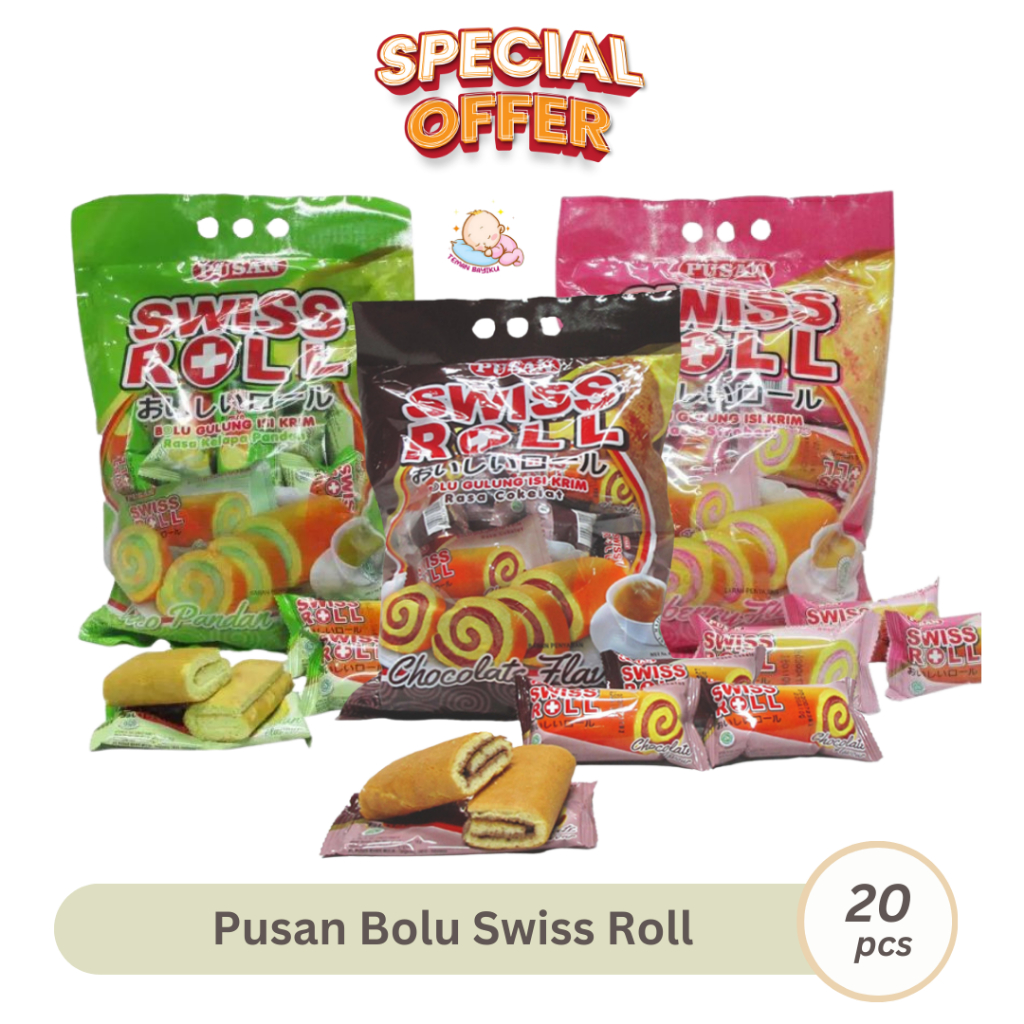 

Pusan Swiss Roll Bolu Gulung isi krim 20 pcs 360gr
