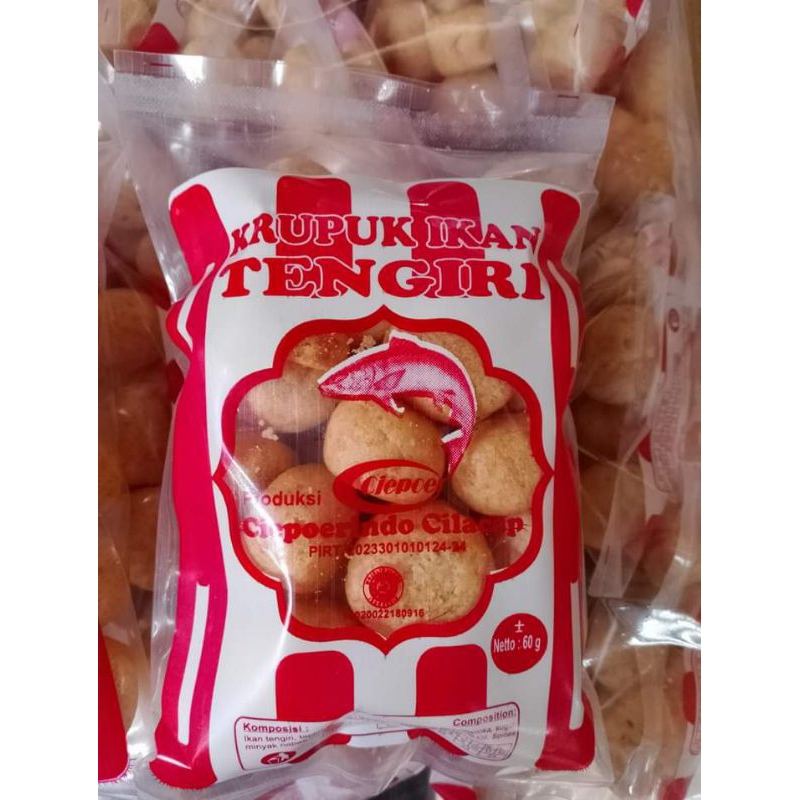 

Krupuk ikan tengiri dan kerupuk bawang di jual per bungkus netto60gram