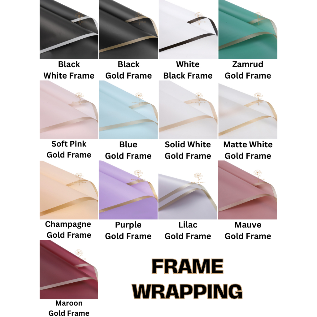 

(5 LEMBAR) Flower Wrapping Paper Kertas Bunga Buket Corak FRAME WATERPROOF CELLOPHANE