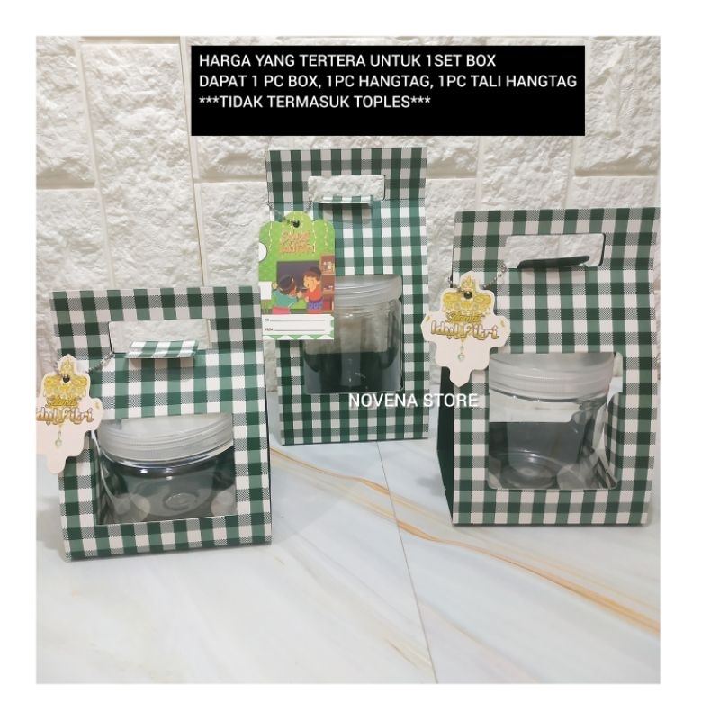 

BOX LEBARAN UNTUK 1 JAR TOPLES-KOTAK KADO IDUL FITRI-DUS HAMPERS GIFT SOUVENIR