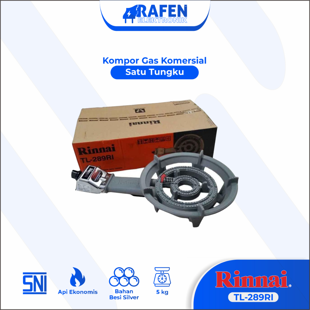 RINNAI KOMPOR MAWAR TL 289RI / TL-289RI / TL 289 RI / TL289 RI (1 TUNGKU