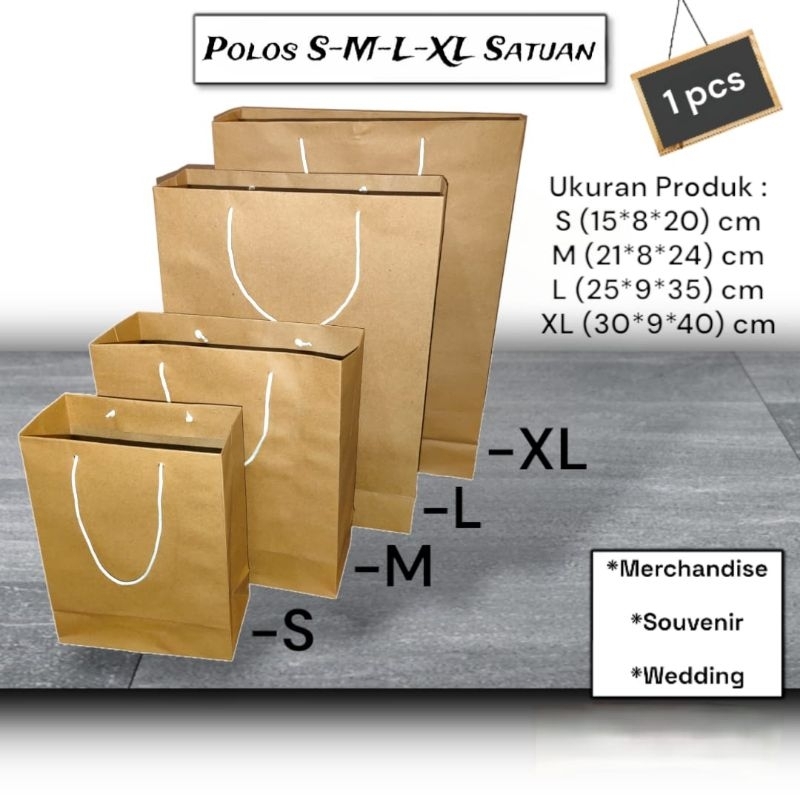 

Paper bag Polos coklat S/M/L/XL