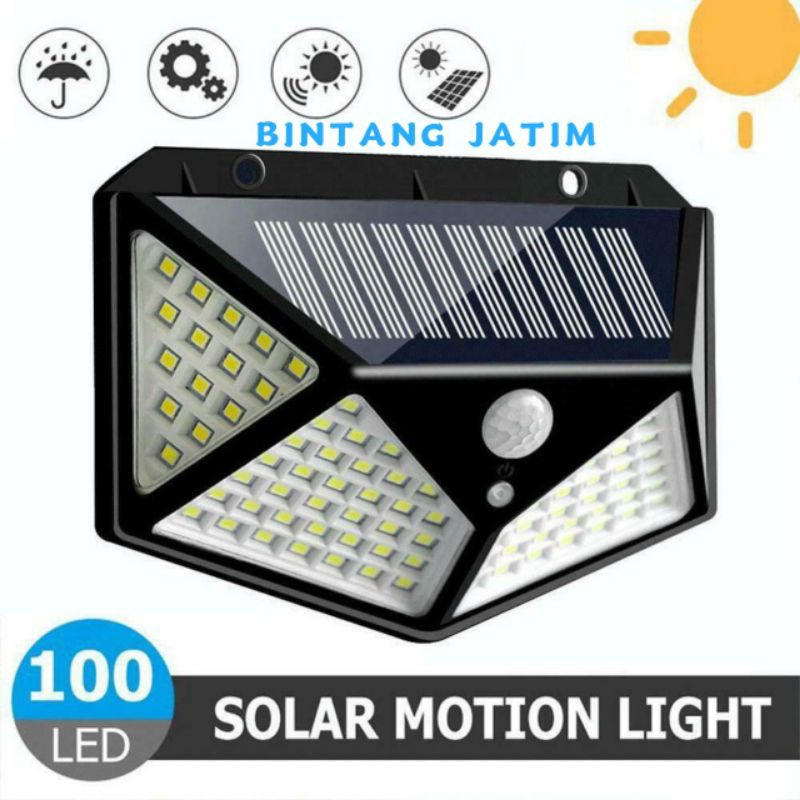 Lampu Solar Cell 100Led / Lampu Dinding 100Led /Lampu Taman Outdoor / Lampu Solarcell Tenaga Surya /