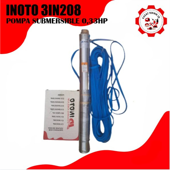 INOTO 3in208 3INCH POMPA SUBMERSIBLE POMPA CELUP INOTO 75 QJD 208 0.33HP