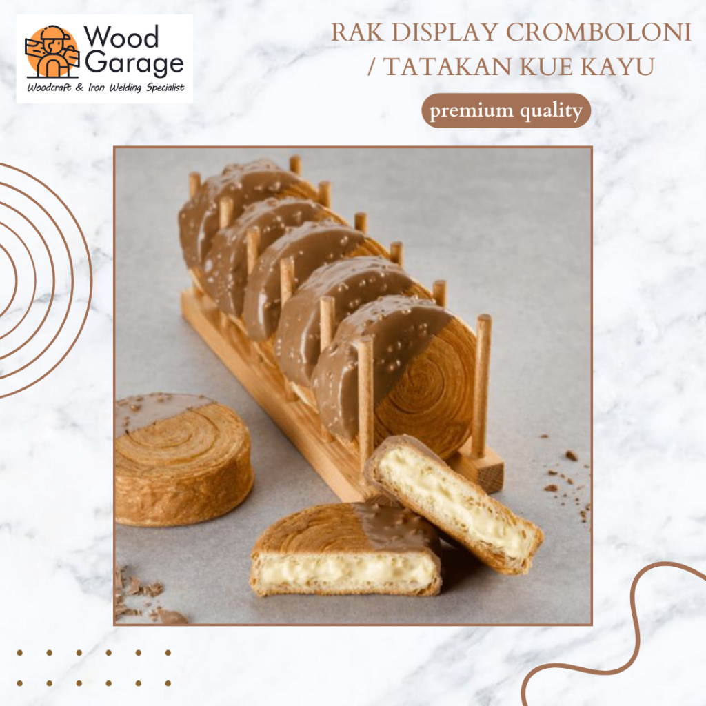 Rak Display Cromboloni / Tempat Kue Cromboloni / Tatakan Rak Kue Kayu