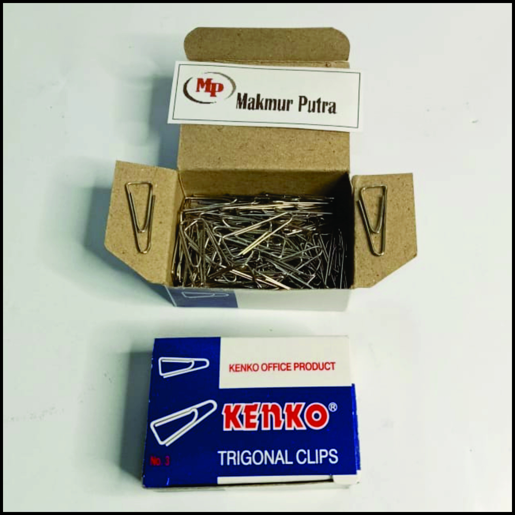 

Trigonal Paper Clip Kenko TBMO / Klip Kertas Segitiga No. 3 - Pcs
