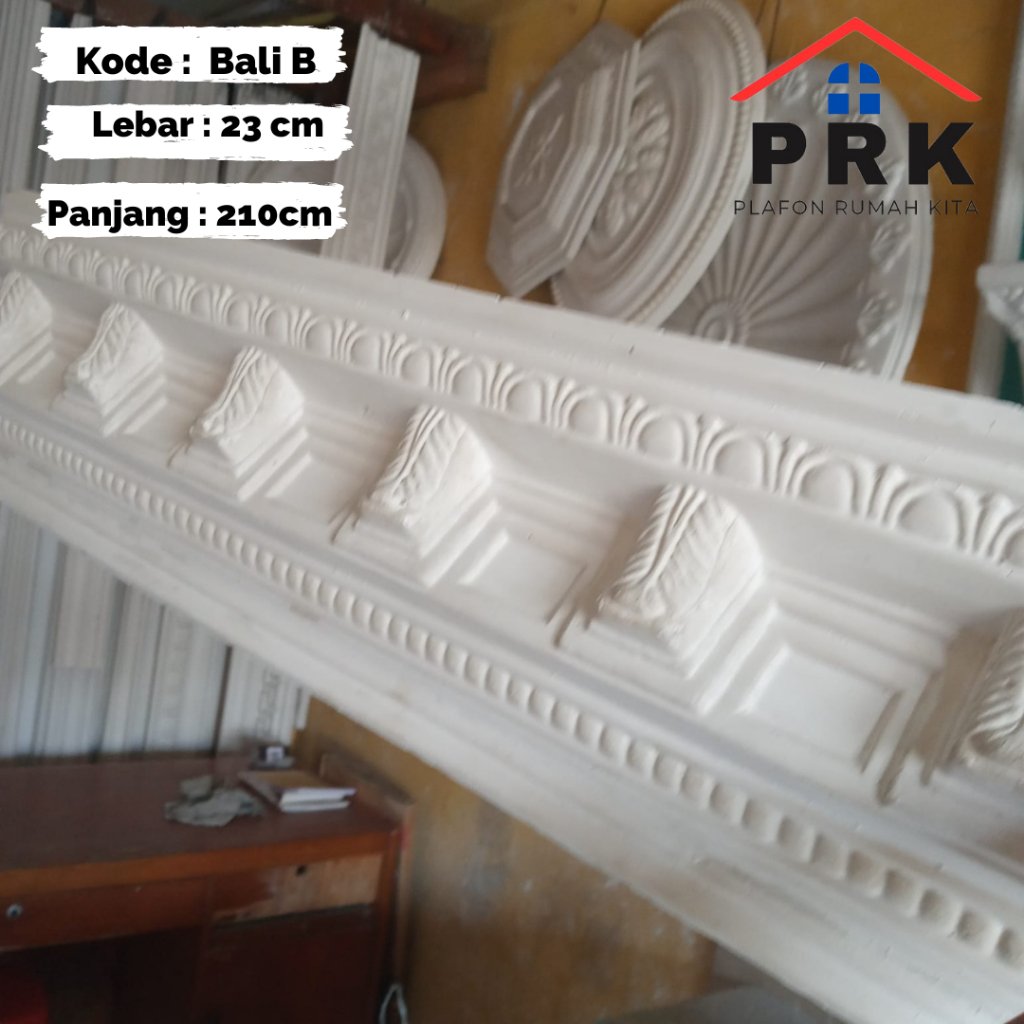 Lis List Gypsum Gipsum Motif Bali Besar lebar 23cm Plafon ornament dekoratif untuk Interior Plafond 