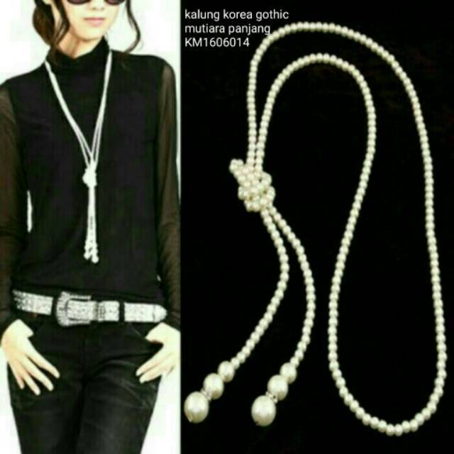 [READY] KALUNG KOREA GOTHIC MUTIARA PANJANG | KALUNG MUTIARA ESTETIK | KALUNG MUTIARA PUTIH