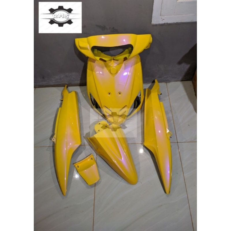 cover full body halus Yamaha Mio sporty kuning lembayung ungu