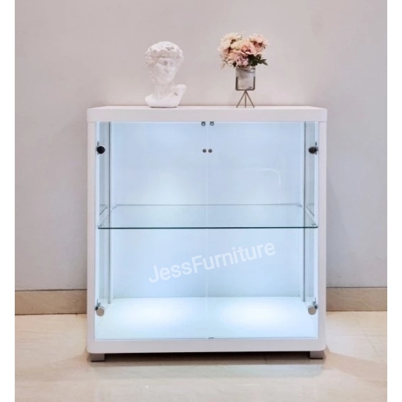 Lemari Pajang Kaca / Etalase Kaca Minimalis Serbaguna Bloktik