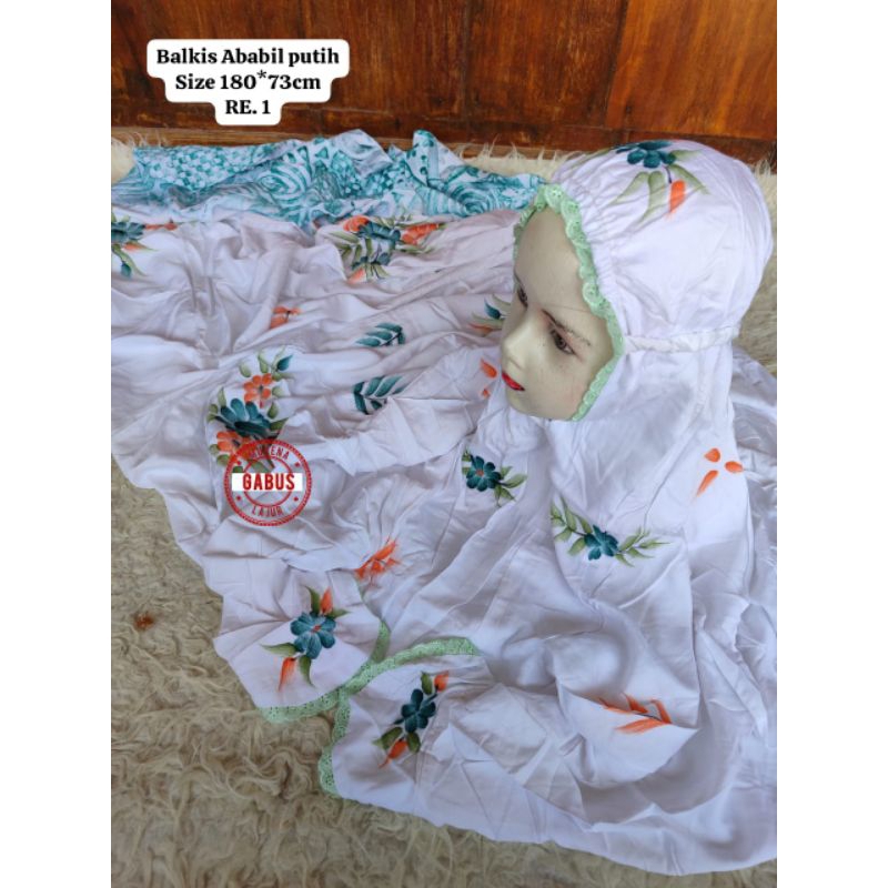 mukena ANAK SD/MI terusan lajuran RAYON Bali LUKIS WARNA WARNI CANTIK