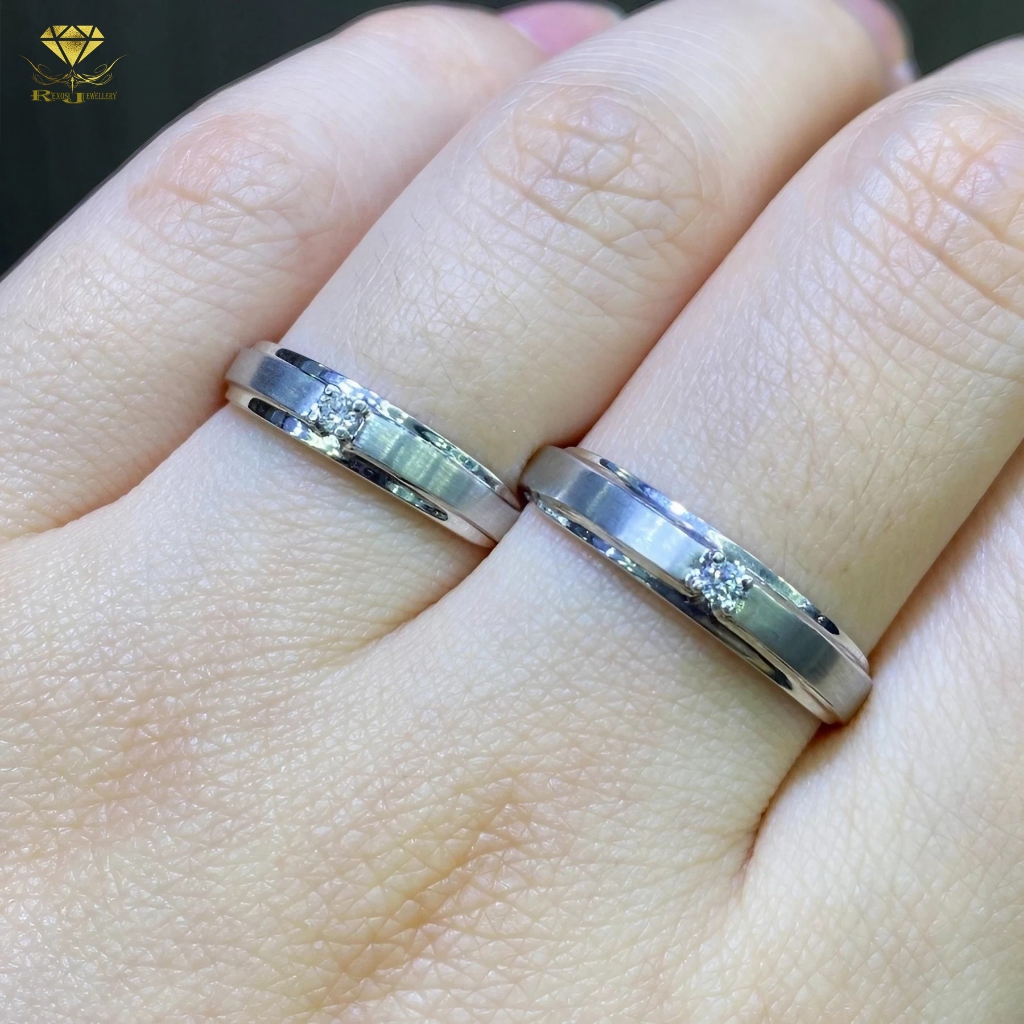 Cincin Couple Emas Berlian Eropa Asli ORI Kawin Nikah Tunangan Pernikahan Wedding Pria Wanita ND24