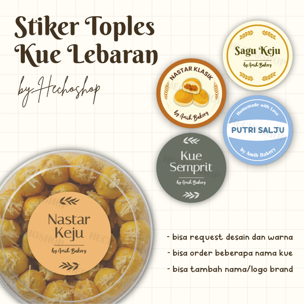 

Stiker Kue Lebaran / Toples Kue / Label Kue by HECHOSHOP