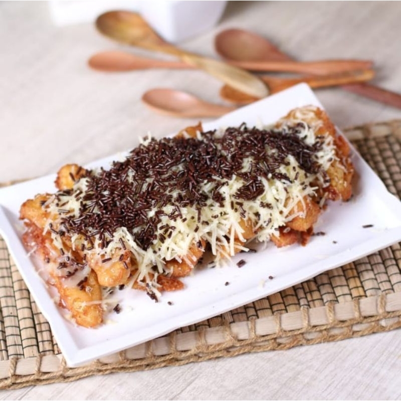 

pisang coklat varian toping
