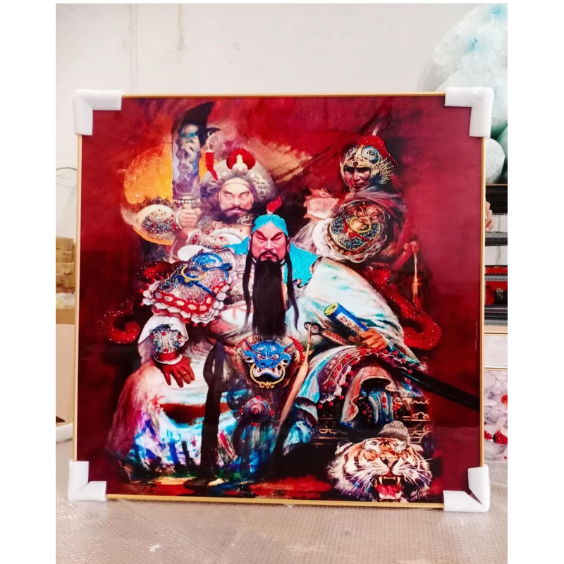 Porcelain Painting Crystal 80x100 Kwan Kong Custom Lukisan