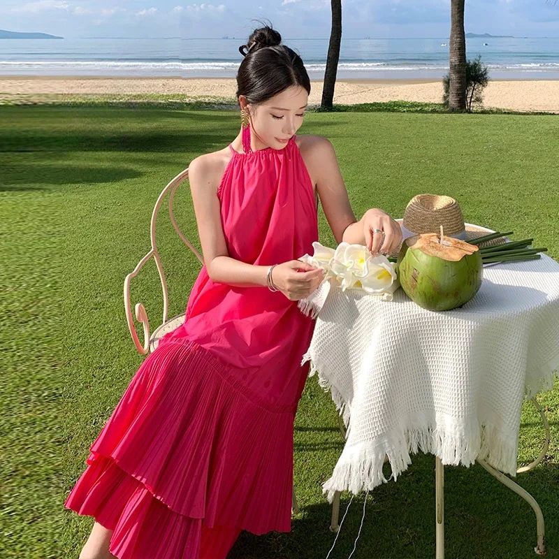 long summer dress import model fashion korea big size jumbo cantik - dress pantai wanita import big 