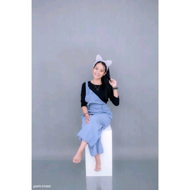 OVERALL WANITA KOREA STYLE DRESS JUMPSUIT BAJU KODOK OVERAL KOREA KEKINIAN BAHAN SEMY JEANS