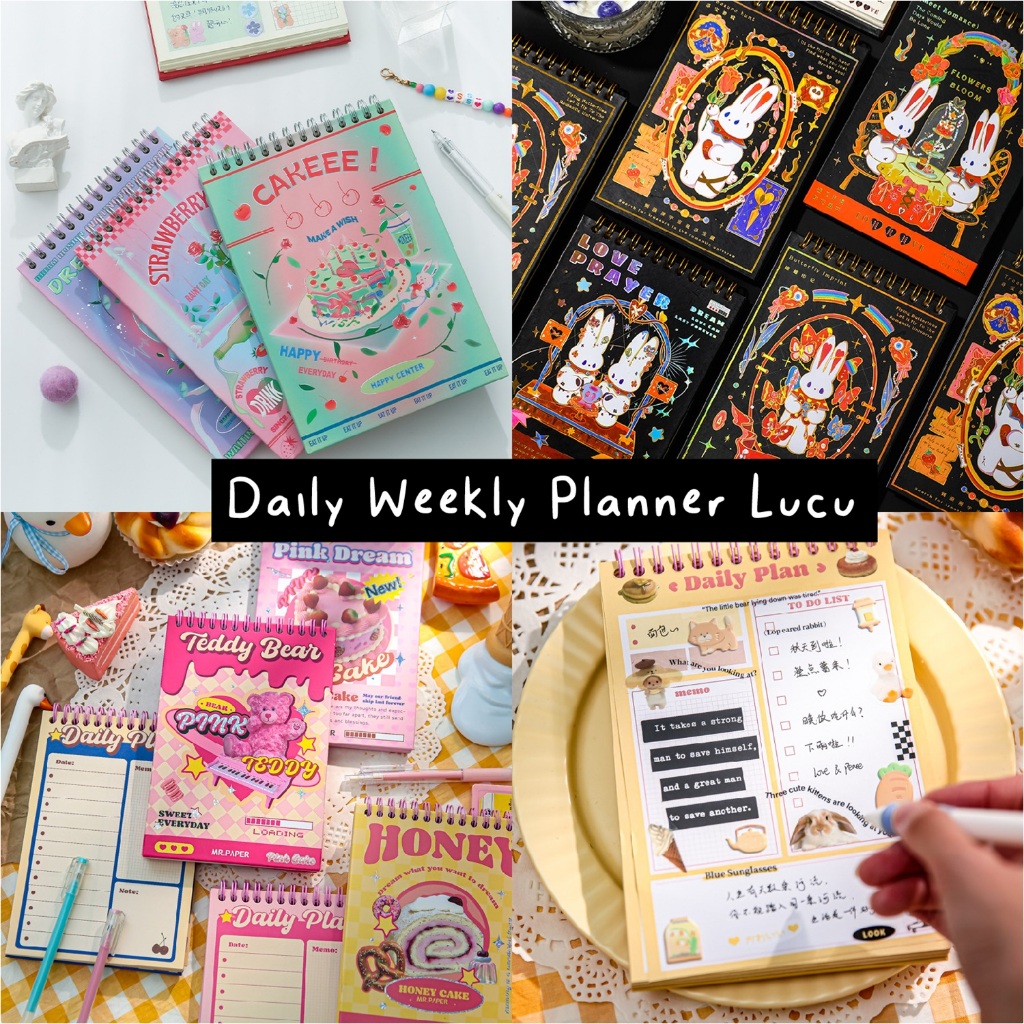 

[Nokai Space] Koleksi Jurnal Daily Planner Weekly Planner Notepad Spiral Korea Diary 120 Halaman / Jurnal Lucu Template / Notebook Jadwal Harian / Jurnal Harian Korea Aesthetic