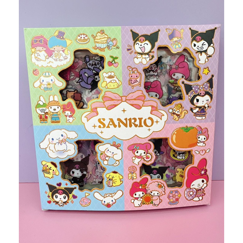 

Stiker Sanrio mix ( kuromi , cinnamorol, purin, melody ) isi 100 lembar