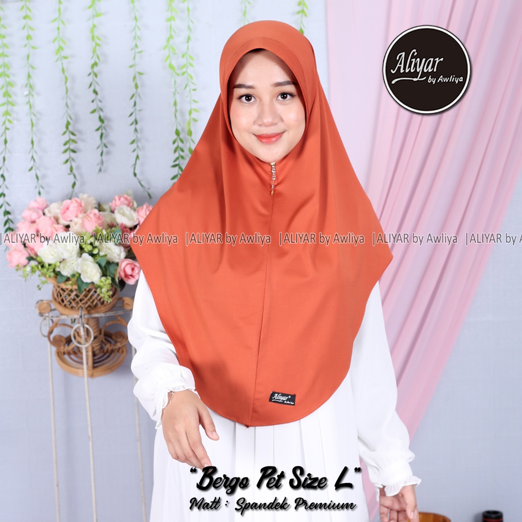 BERGO AWLIYA PED SIZE L ORIGINAL ALIYAR BY AWLIYA | HIJAB INSTAN SPANDEK PREMIUM
