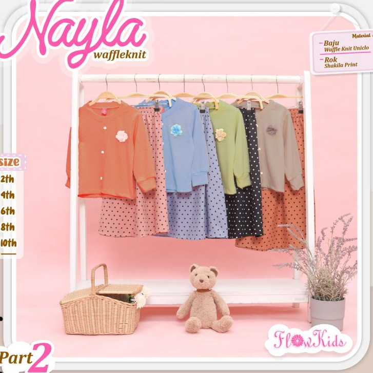 Nayla Set Waffle Knit | Setelan anak | Rok anak | Baju anak perempuan