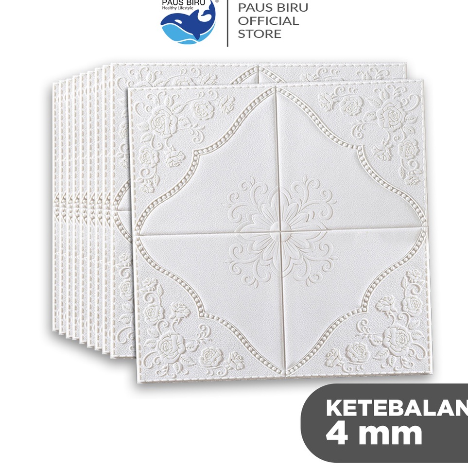 55 COD Paus Biru  Wallpaper 3D FOAM  Wallpaper Dinding 3D Motif Foam BatikyWallfoam Batik bunga