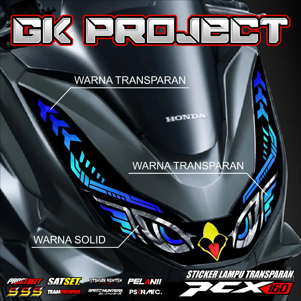 Stiker Lampu PCX 160 Old | Stiker Variasi Lampu Alis Motor Honda PCX 160 Old | Stiker Alis Pcx Rgb G