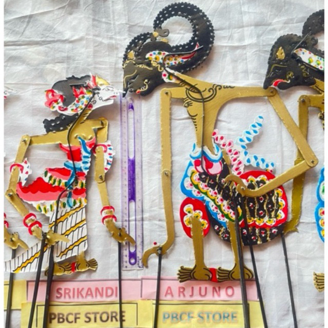 WAYANG kertas ARJUNA SRIKANDI RAMA SINTA