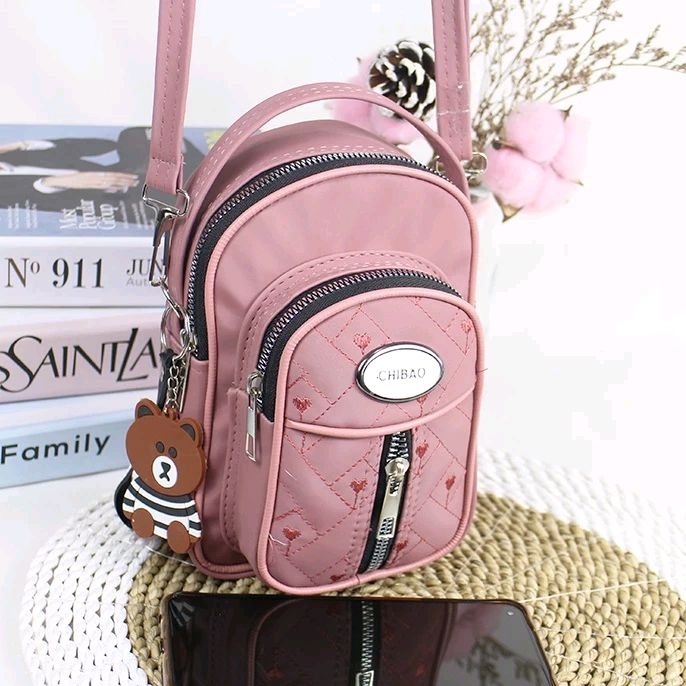 Doa_ibu567 Tas Ransel Mini Wanita 3in1 Parasut Nilon Bordir Slingbag Wanita Kekinian Tas Slempang Wa