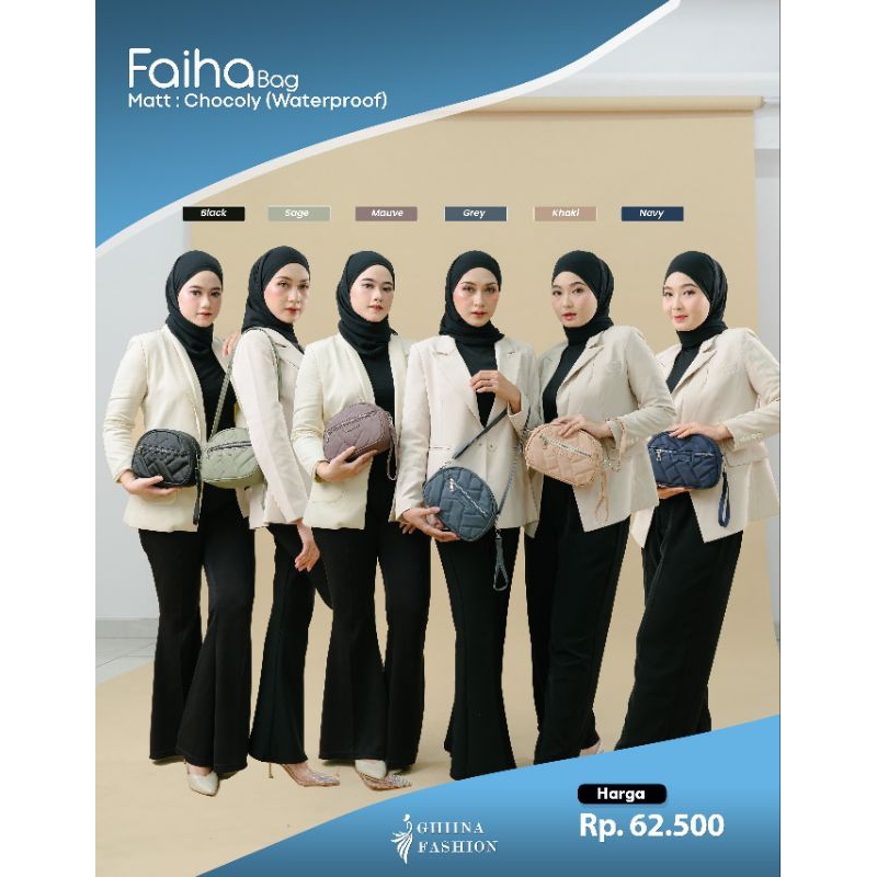TAS WANITA ✓ FAIHA BAG GHINA FASHION MATT CHOCOLY WATER PROOF BISA COD ✔️