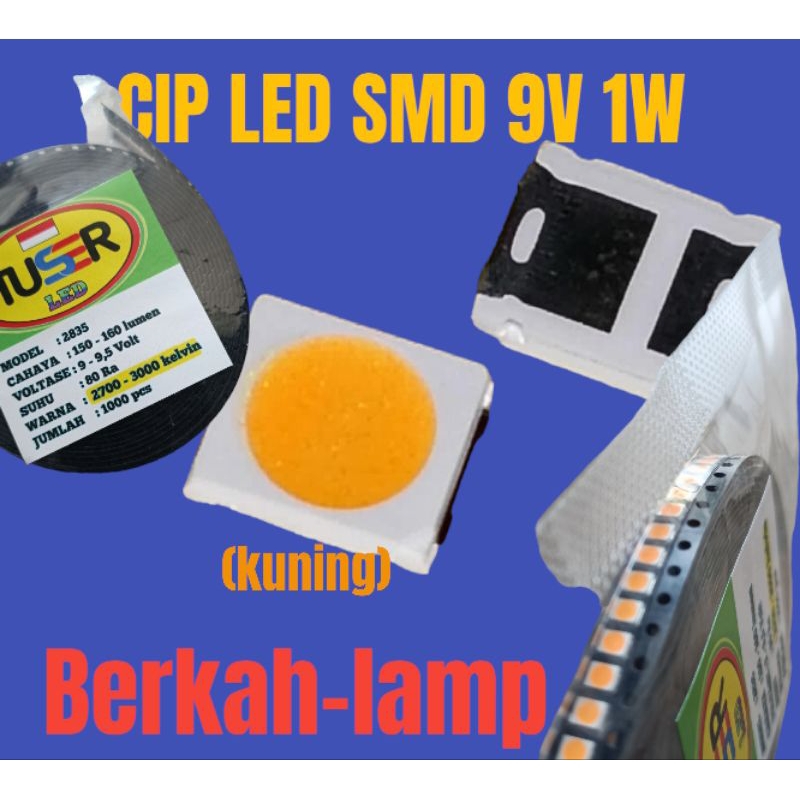 CIP LED SMD 2835 9V 1W (KUNING)1 roll