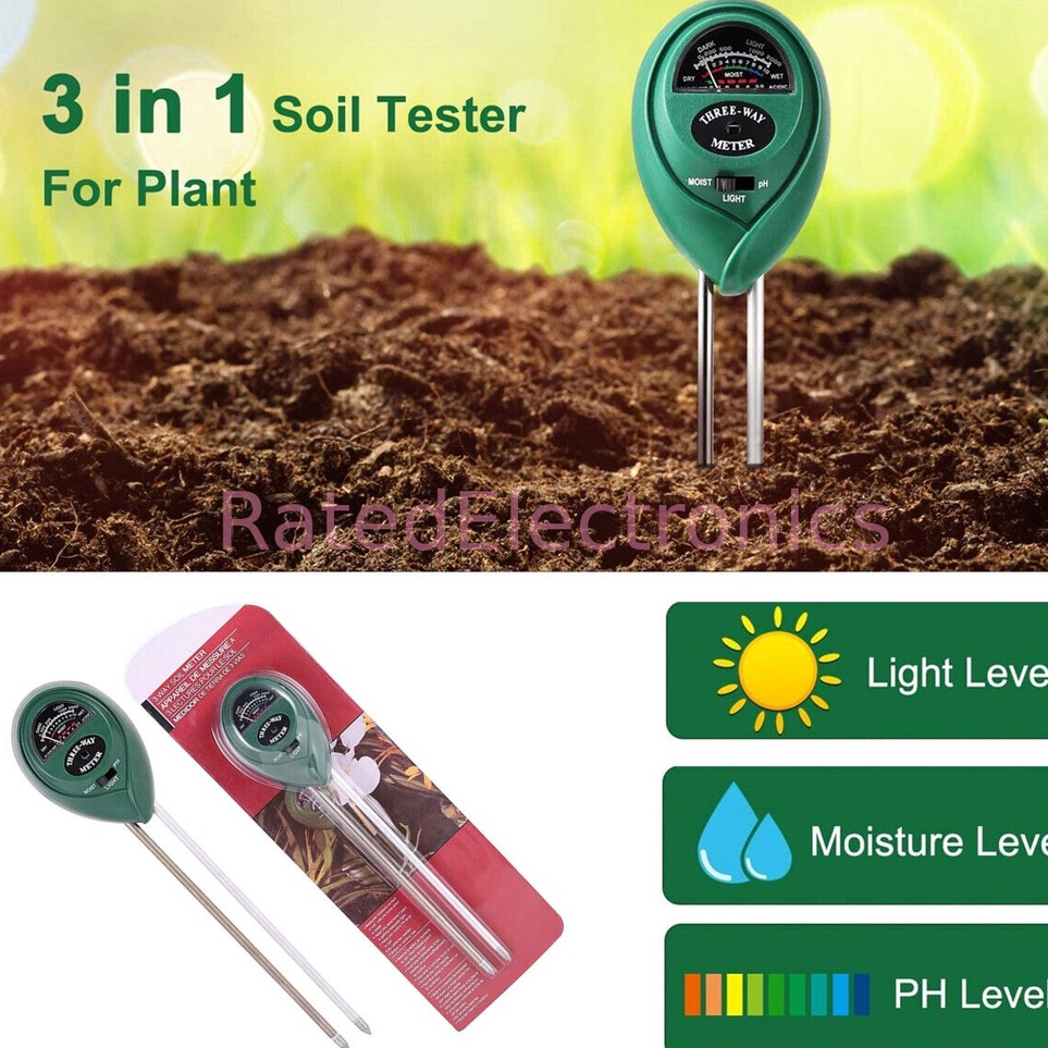 Langsung Kirim  Alat Ukur pH Tanah 3 in 1 Digital Soil Moisture Analyzer Tester MeterAneka Importir