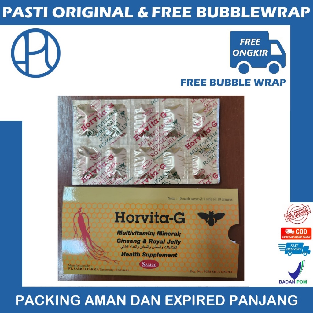 HORVITA-G STRIP ISI 10 HORVITA G MULTIVITAMIN SUPLEMEN PRIA PEMULIHAN