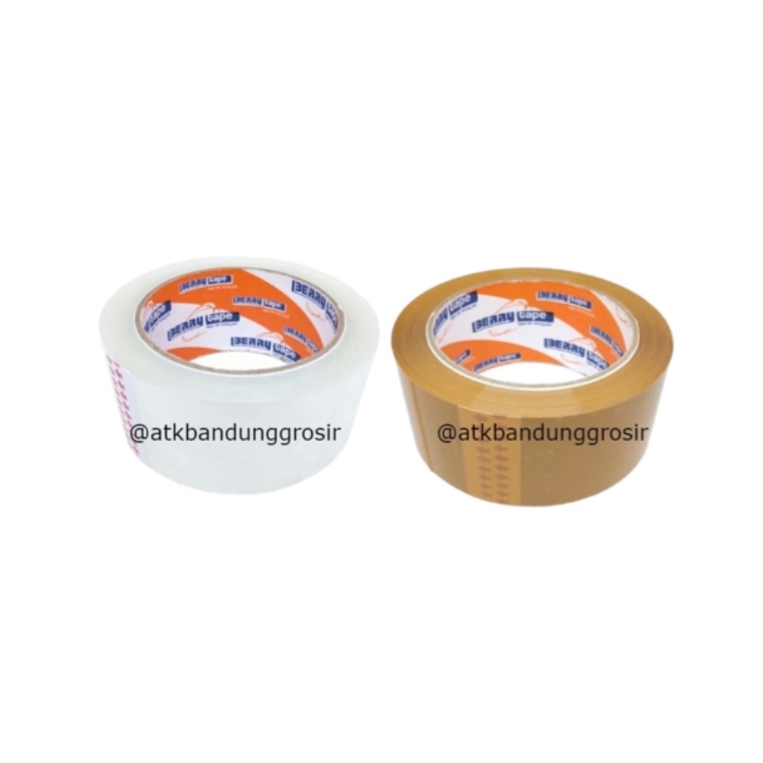 

Lakban Berry 2 inchi 48 mm 90 yard ( 80 Meter ) PB OPP Bening 45 micron Satuan