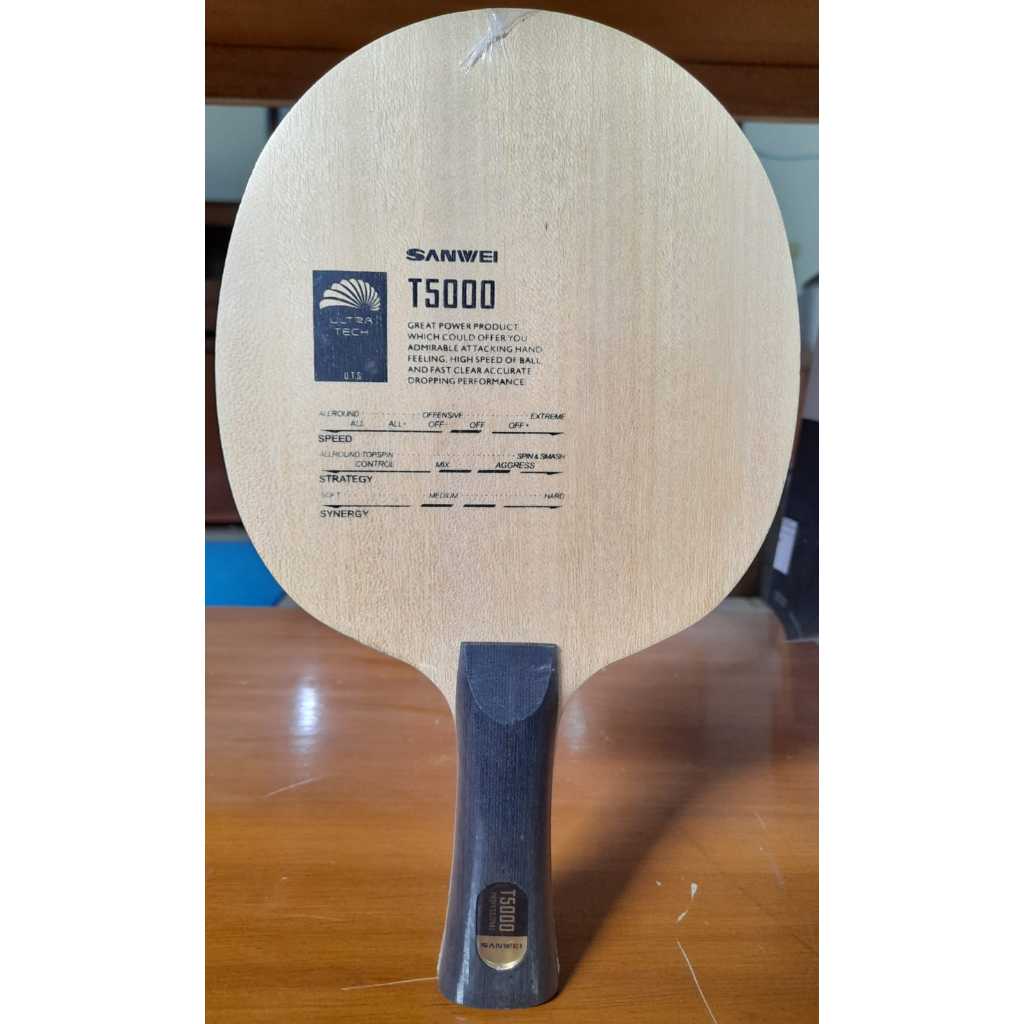 Kayu Sanwei T5000 Pingpong Tenis Meja Bat Blade T 5000 Ping Pong Bet