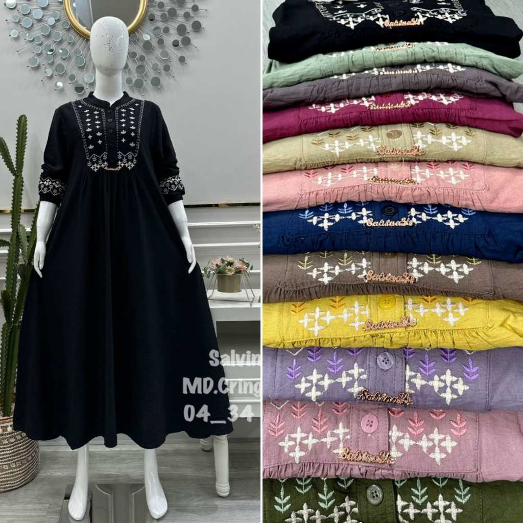 Midi Dress Bordir Dada Salvina.ys