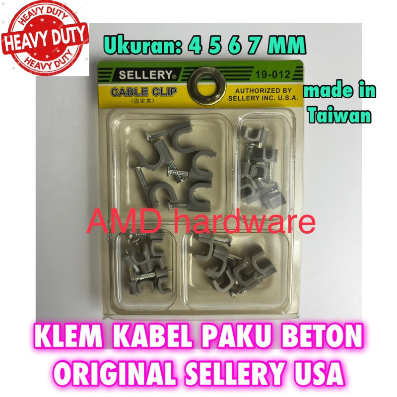 KLEM KABEL LISTRIK SET PAKU BETON TEMBOK KAYU CLAMP CABLE CLIP ORIGINAL SELLERY USA KLIP Kable LAN T