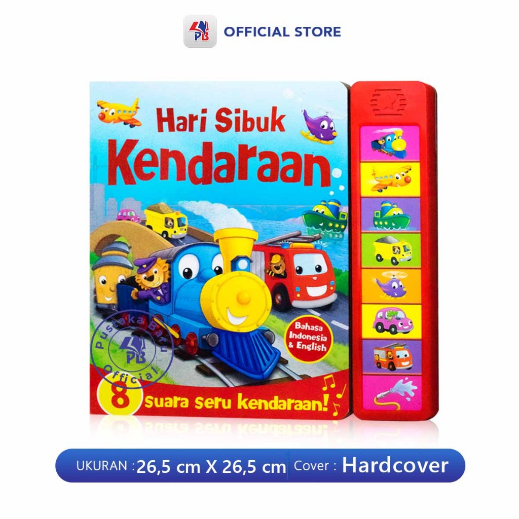 Sound Book Buku Anak / Hari Sibuk Kendaraan Sound Book 8 Tombol Dua Bahasa (indonesia-inggris) / PB 
