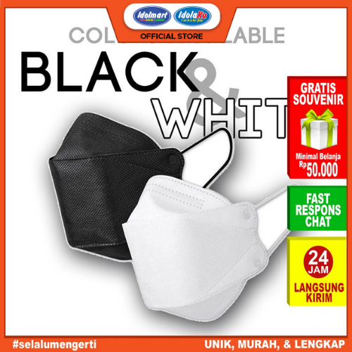 IDOLMART Masker KF94 Korea 4 ply Isi 10 Pcs Masker KF94 Warna Isi 10 Pcs Surabaya