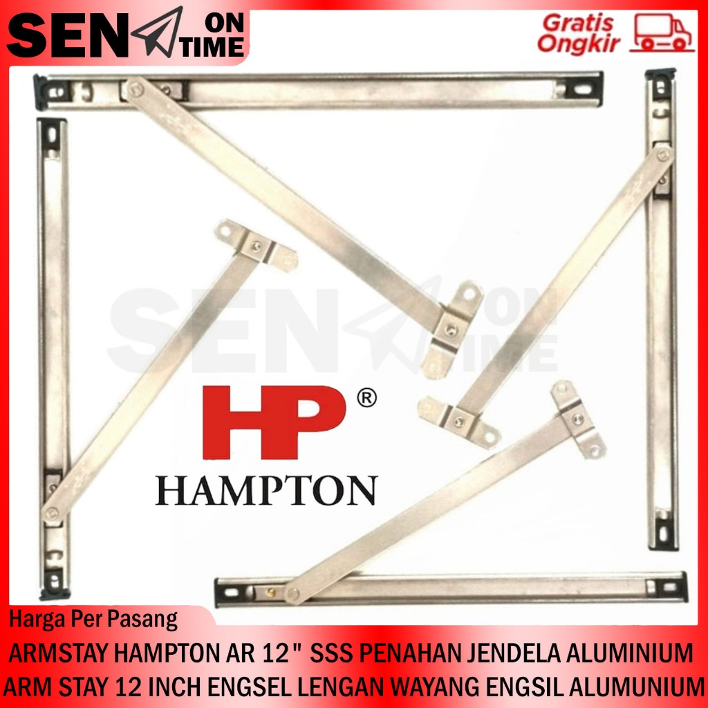 Arm Stay Penahan Jendela Armstay Hampton Ar 12 Sss Aluminium 12” Inch Engsel Lengan Stainless In Inc